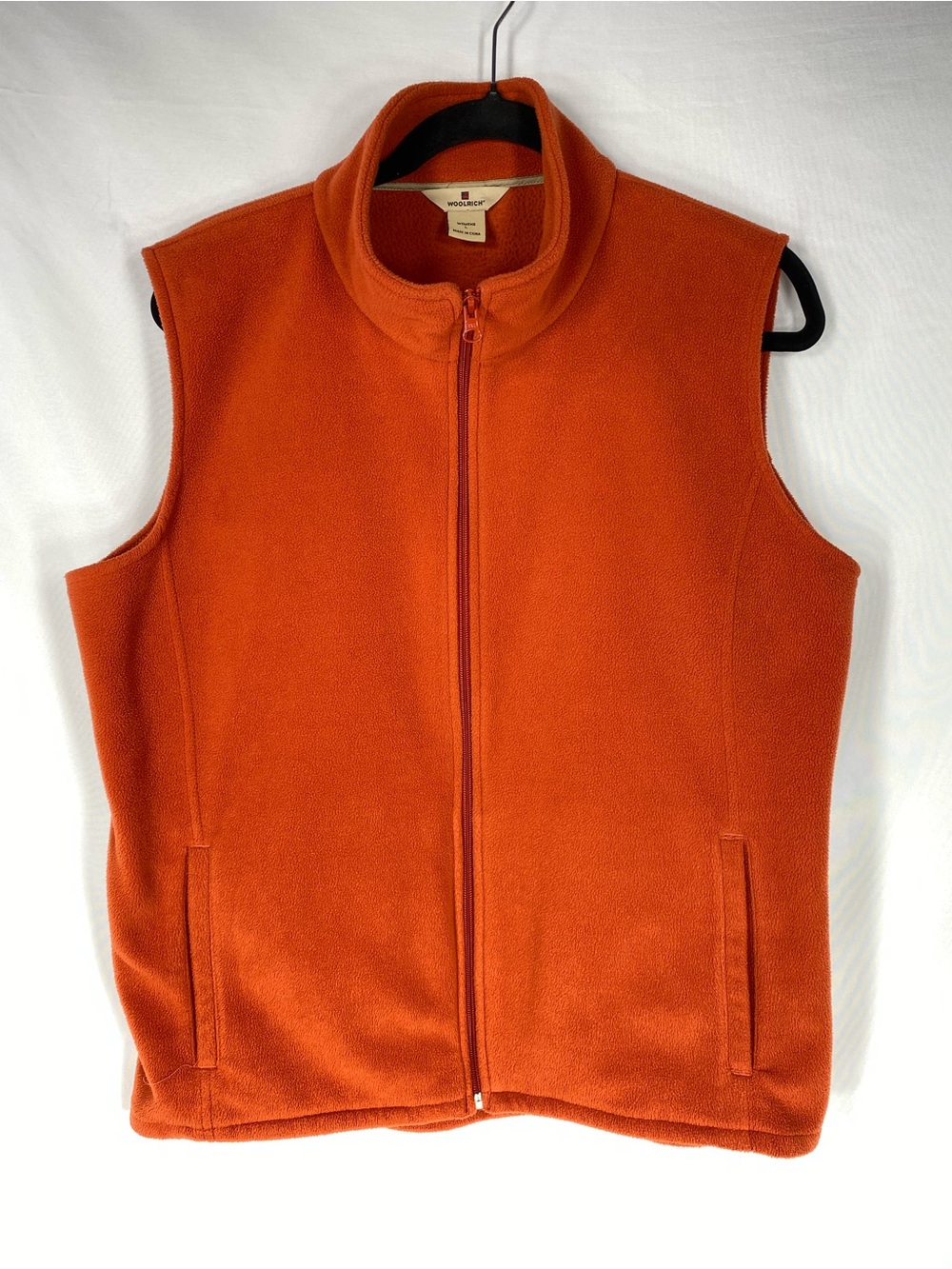 Woolrich Women’s L Burnt Orange Fleece Vest Full Zip Outdoor Hiking